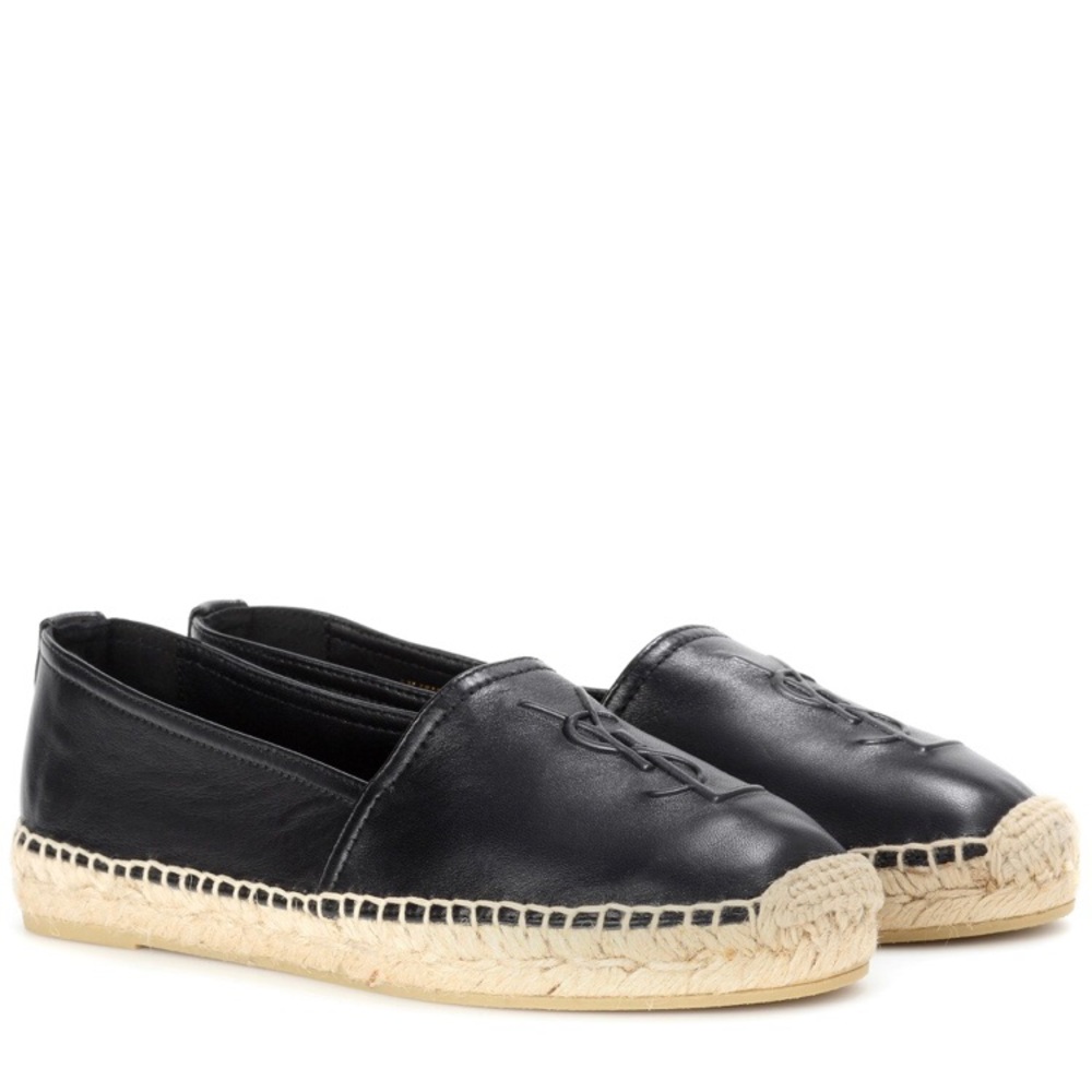 SAINT LAURENT monogram leather slip-on loafers